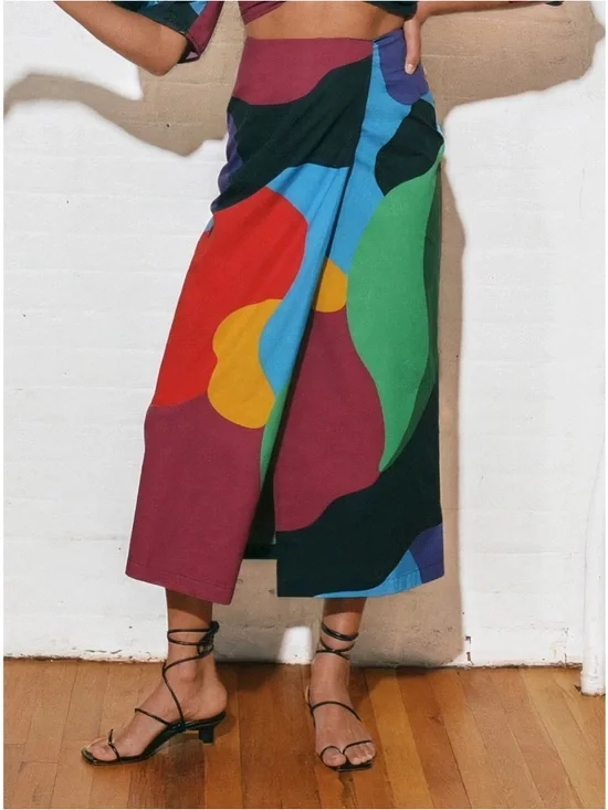 Mara Hoffman Wrap Colorblock Sunja Midi Skirt - Picture 4 of 8